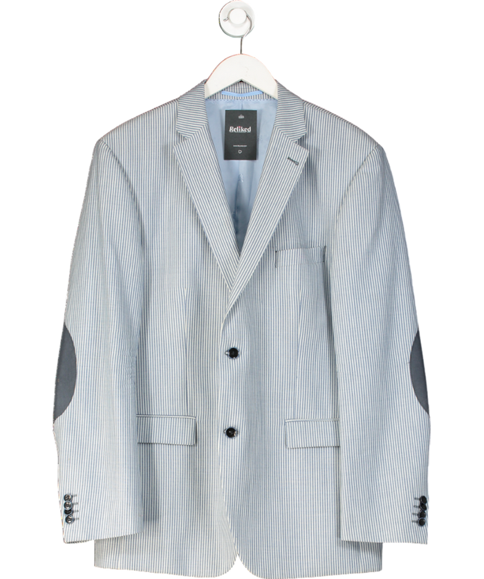 Roy Robson Blue Virgin Wool Stripe Blazer UK 44" CHEST