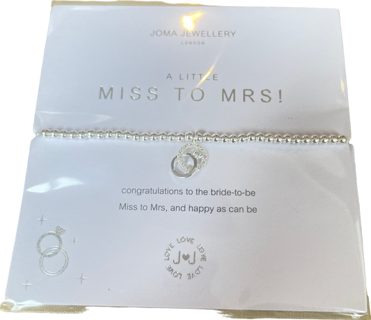 Joma Jewellery Silver A Little 'Miss To Mrs!' Bracelet One Size