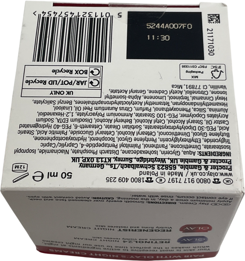 OLAY Regenerist Day Face Cream Spf30 Active Firming Moisturiser With Niacinamide And Peptides 50ml