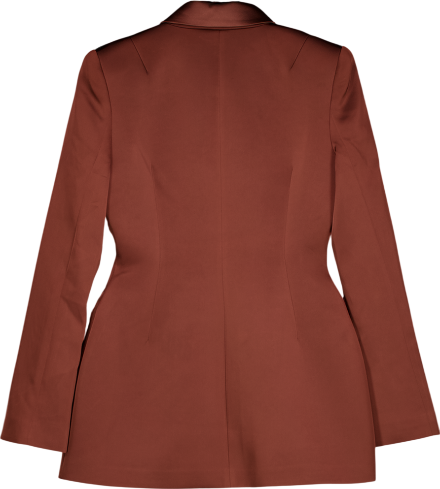 NADINE MERABI Monica Brown Satin Blazer Mini Dress UK 10