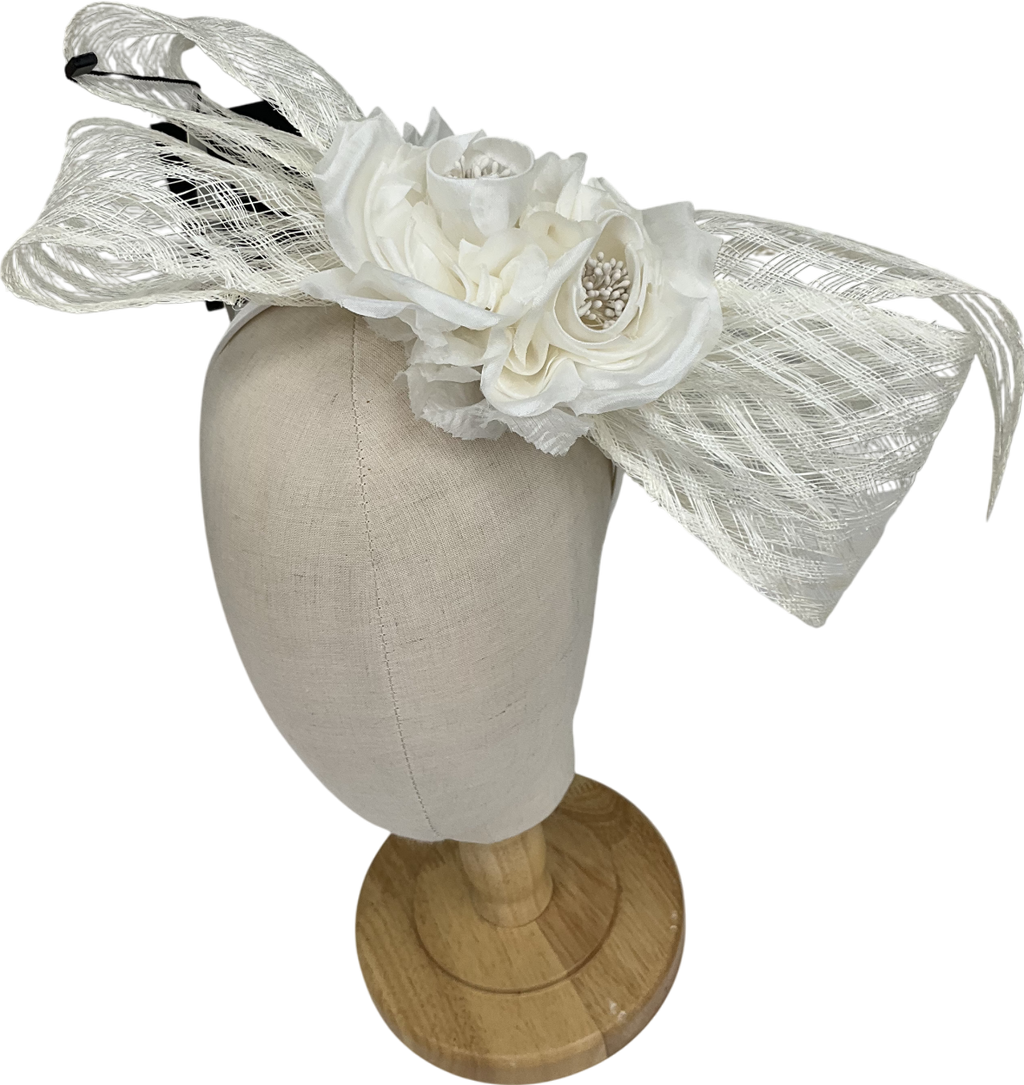 Karen Millen Cream Mesh Floral Bow Headband