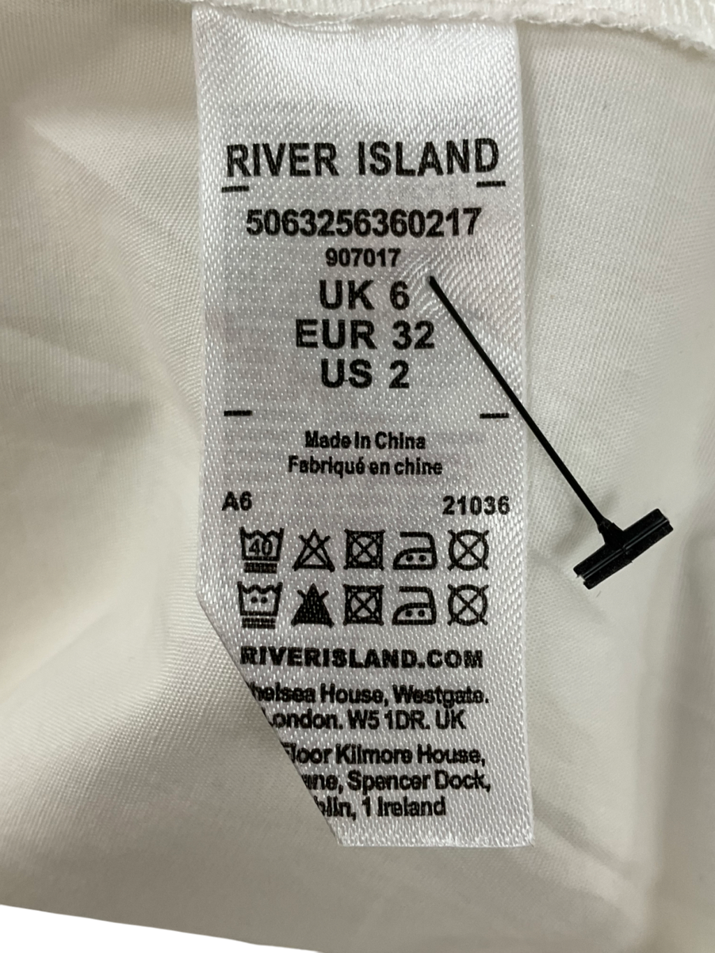 River Island White Frill Cut Out Sleeve Shirt UK 6