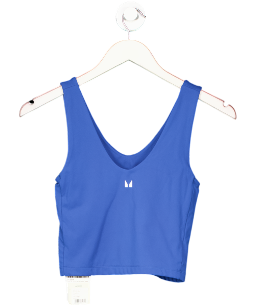 MY PROTEIN Blue Tempo Quick Dry Sweat Wicking Double-layered Cropped Vest UK XS