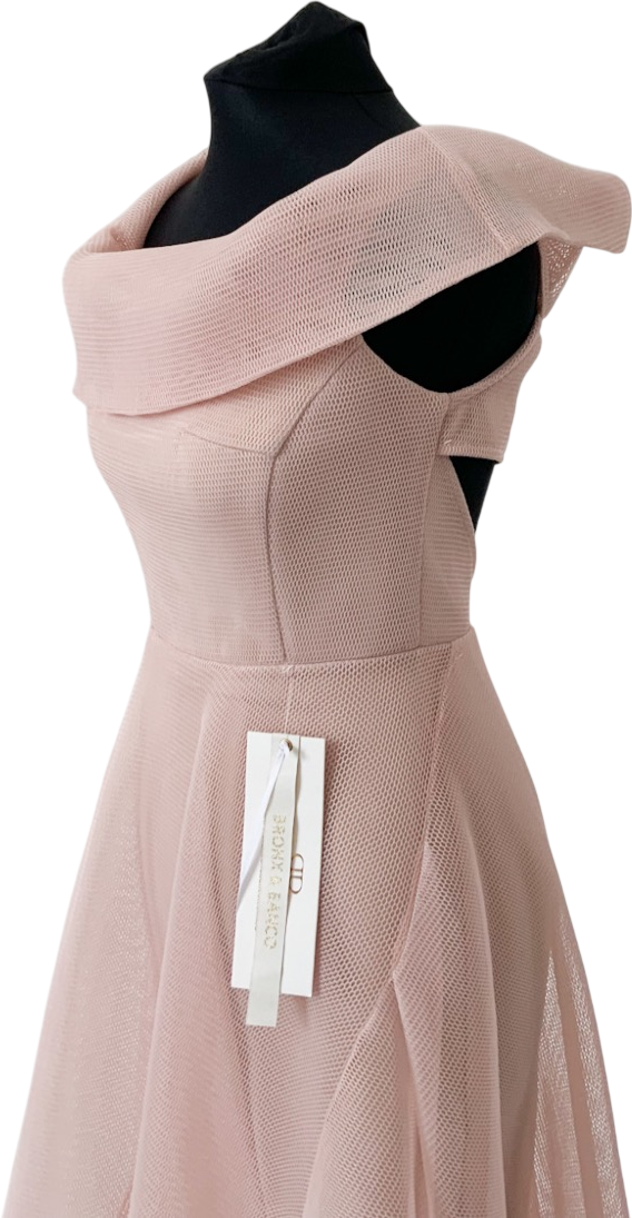 Bronx and Banco Nude Pink Tulip Midi Dress UK M