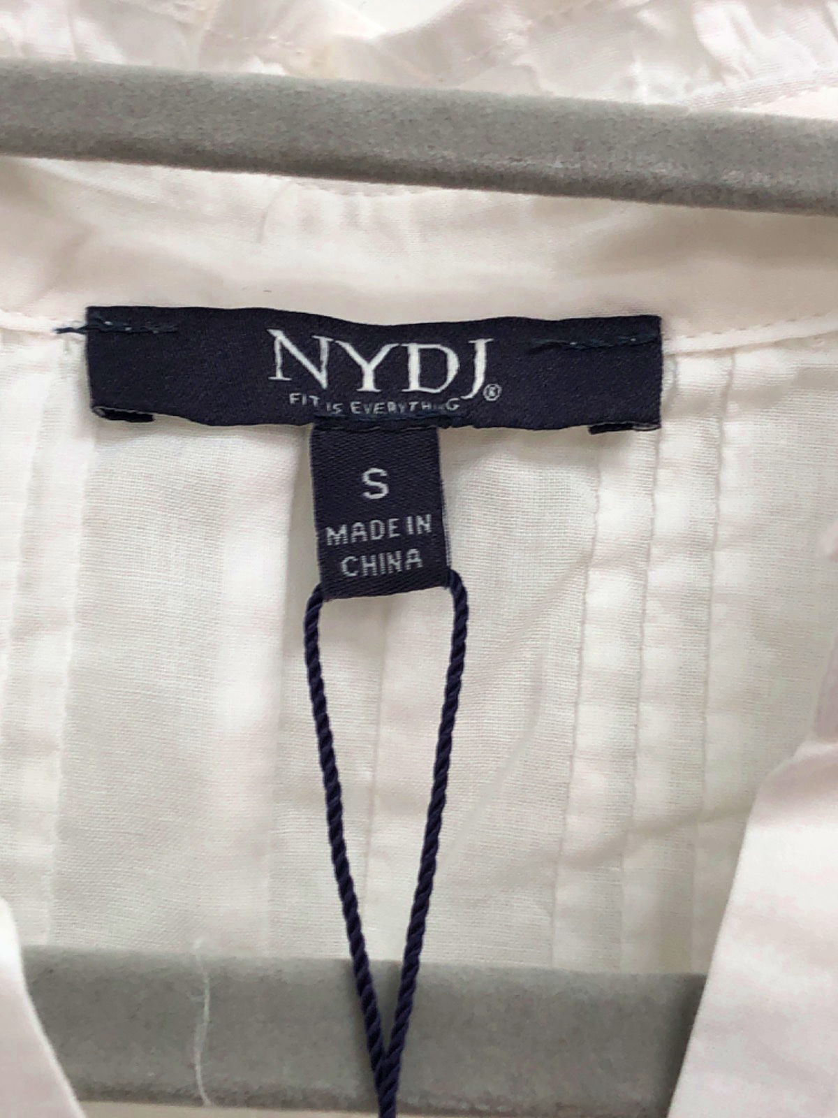 NYDJ White cotton classic Pintuck Blouse  UK S