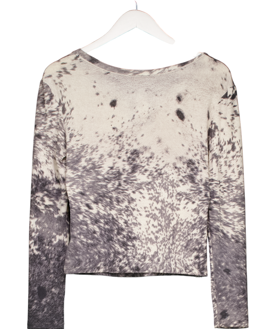 Roberto Cavalli Grey Abstract-print Top UK M