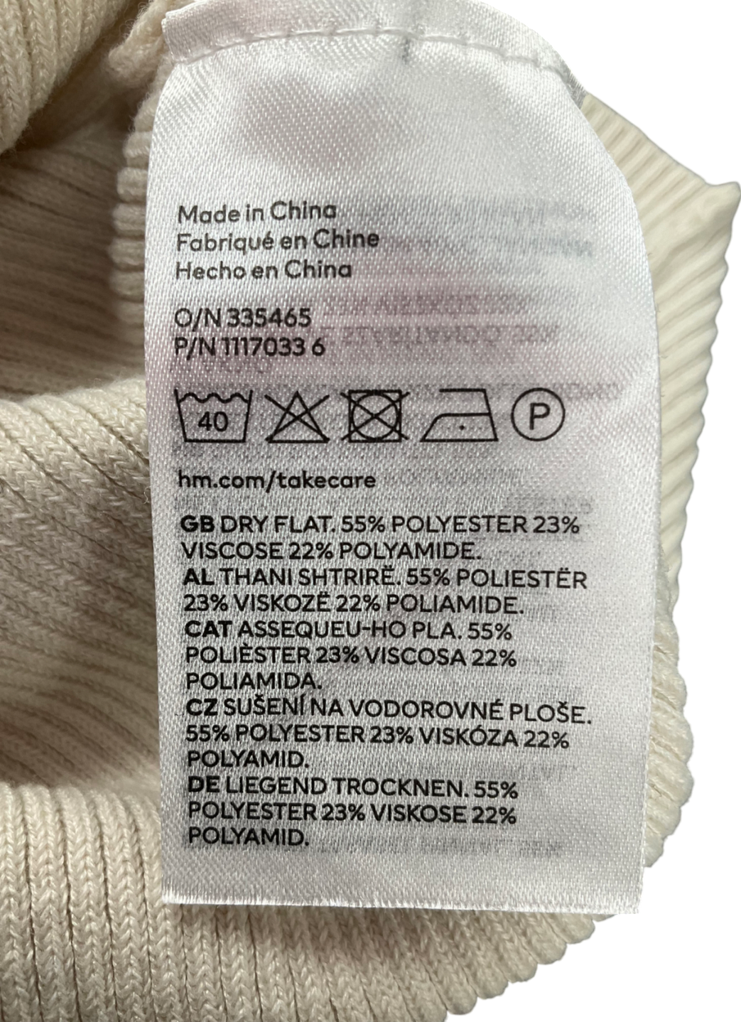 H&M Cream Rib Knit Sweetheart Neckline Top UK S