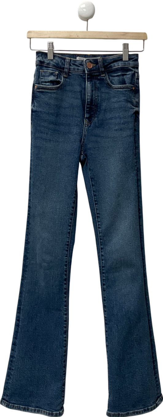 ZARA Blue Z1975 Flared High-waist Jeans W34