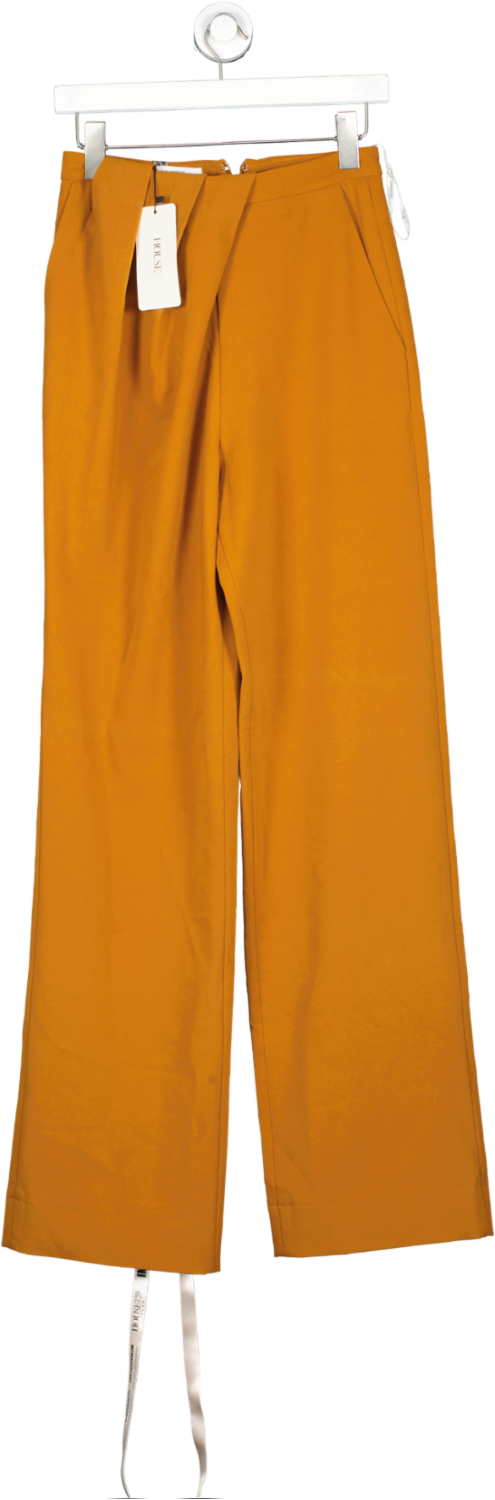 House of CB Brown Cosima Drape Front Trousers UK S