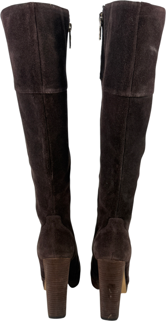 BCBGMAXAZRIA Brown Suede Knee High Boots Leather Soles US10 UK 7.5 EU 40.5