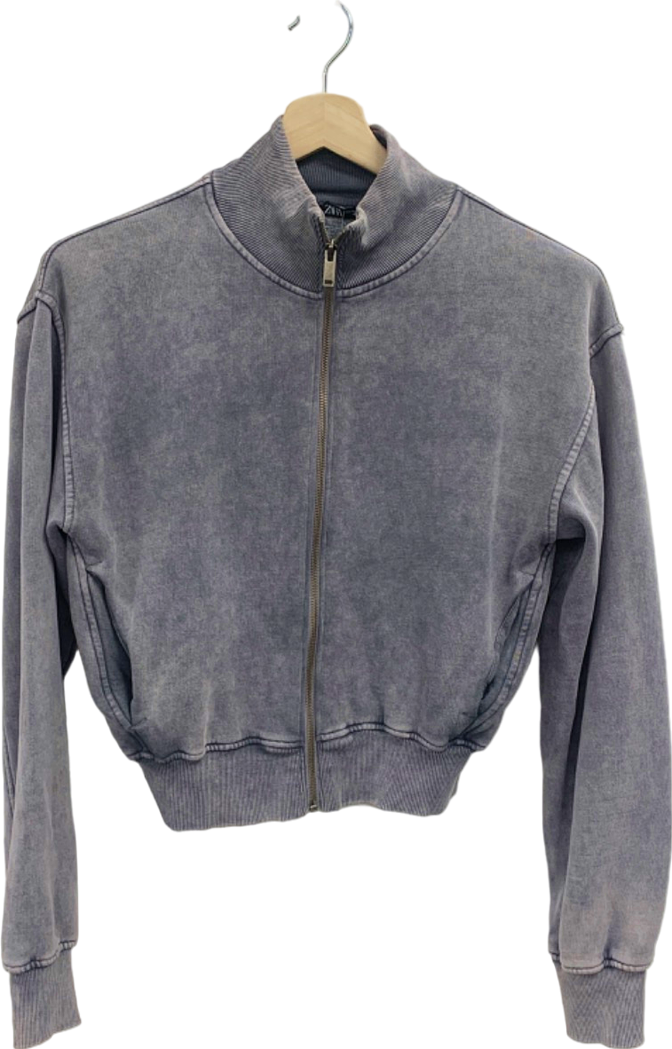 Zara Grey Zip-Up Jacket UK M