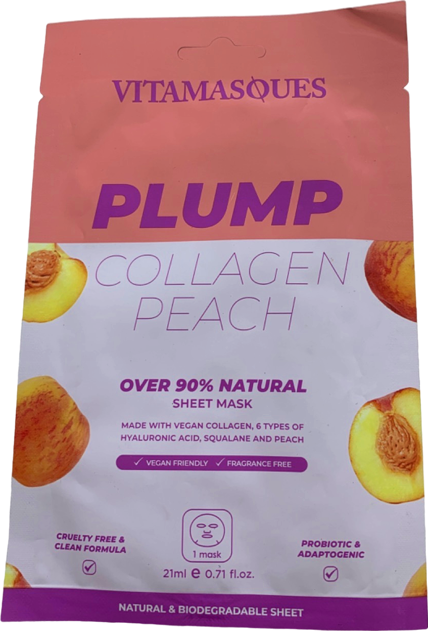 Vitamasques Plump Collagen Peach Sheet Mask 21ml