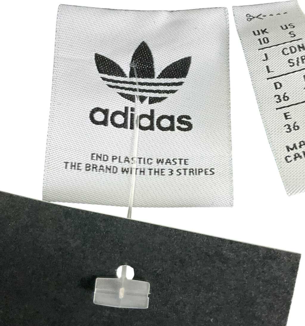 adidas Black Cropped Sleeveless Three Strip Tee UK 10