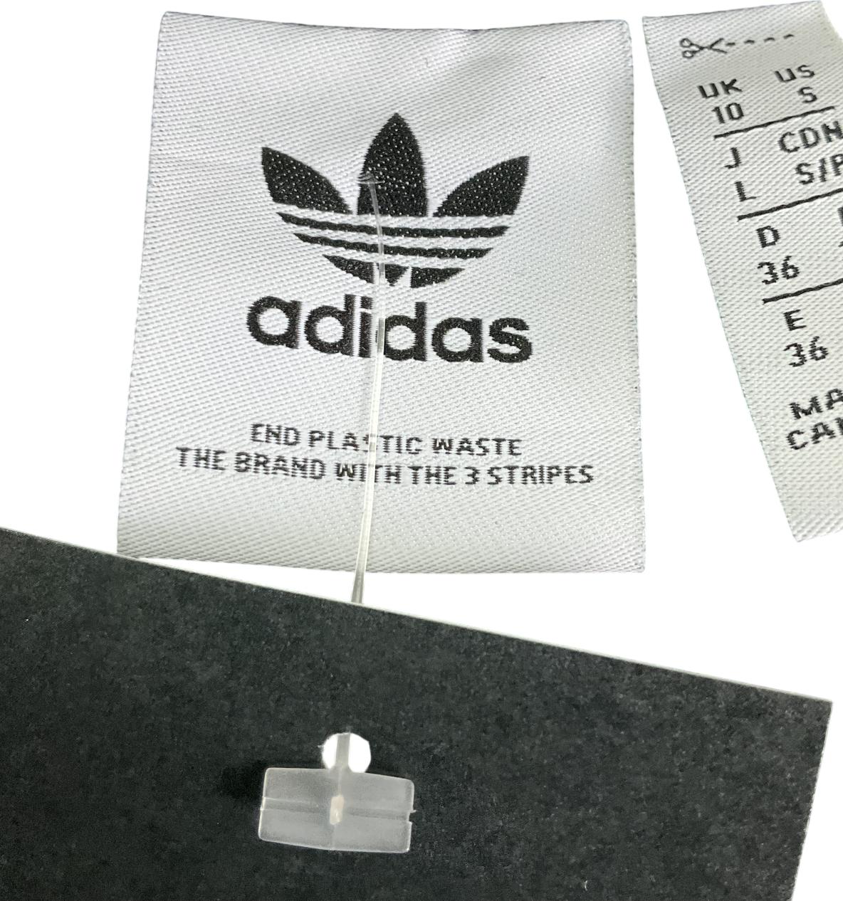 adidas Black Cropped Sleeveless Three Strip Tee UK 10