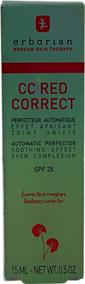 Erborian Cc Red Correct - Colour Correcting Anti-redness Cream With Soothing Effect Spf25 Travel Size 15ml