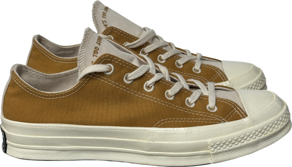 Converse Tan Brown Chuck Taylor "life's To Short" Low Top Trainers UK 6 EU 39 👠