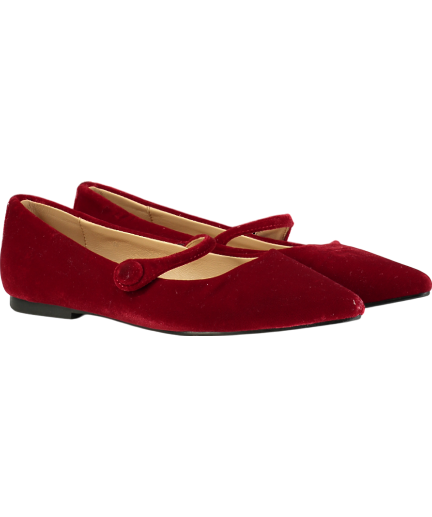 Age of Innocence Red Thea Velvet Flats UK 5 EU 38 👠