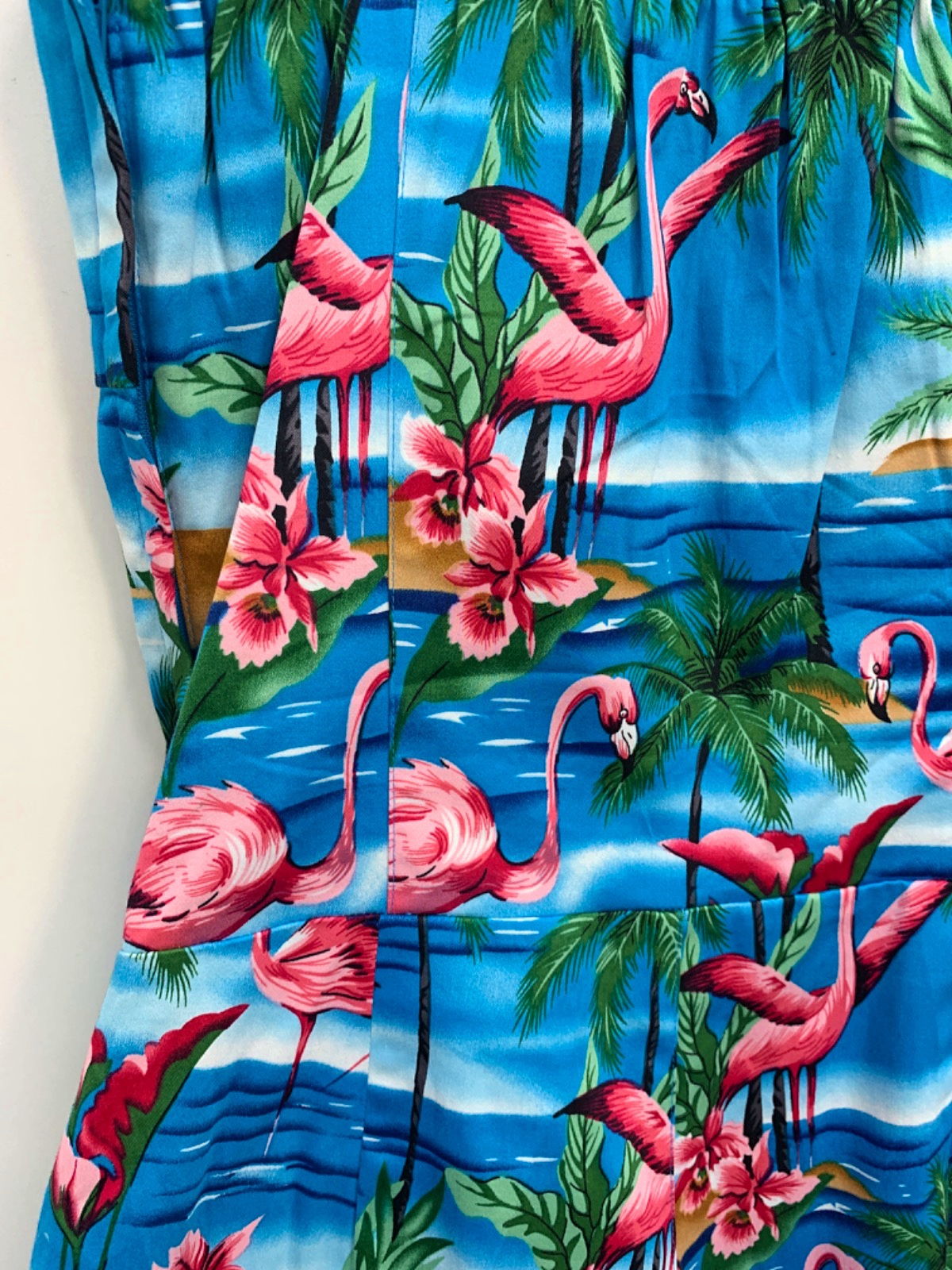 Collectif Blue Flamingo Print Summer Romper UK S