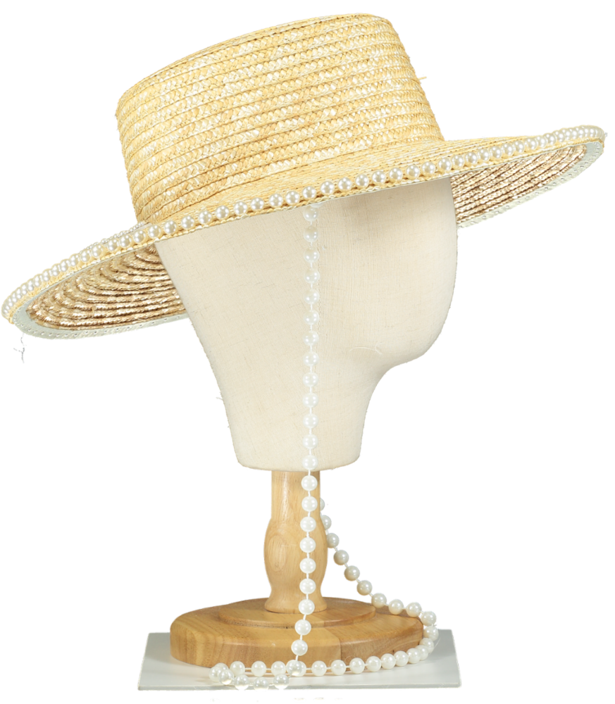 Bonita Beige Bride Straw Hat One Size