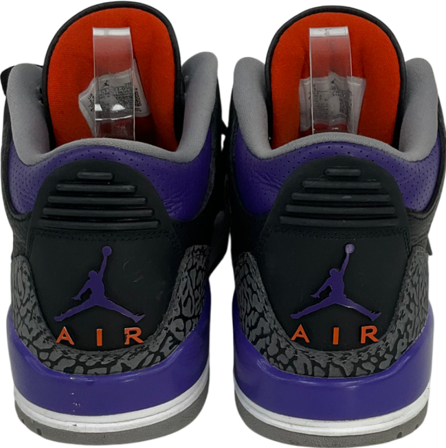 Nike Air Jordan 3 Black Court Purple Cement Grey UK 6.5 EU 39.5 👠