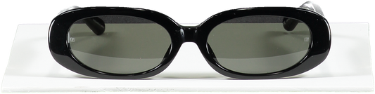 Linda Farrow Cara Oval Sunglasses In Black / Gold