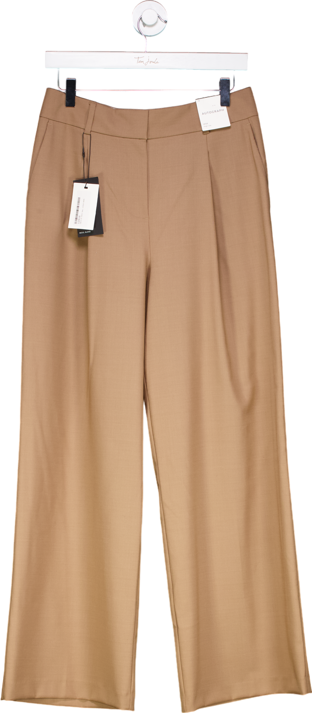 Autograph Brown Wide High Rise Trousers UK 10