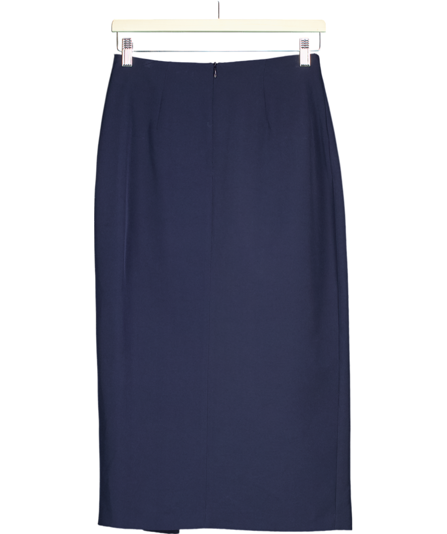 ZARA Blue Skirt With Jewelled Embellished Buttons UK XS