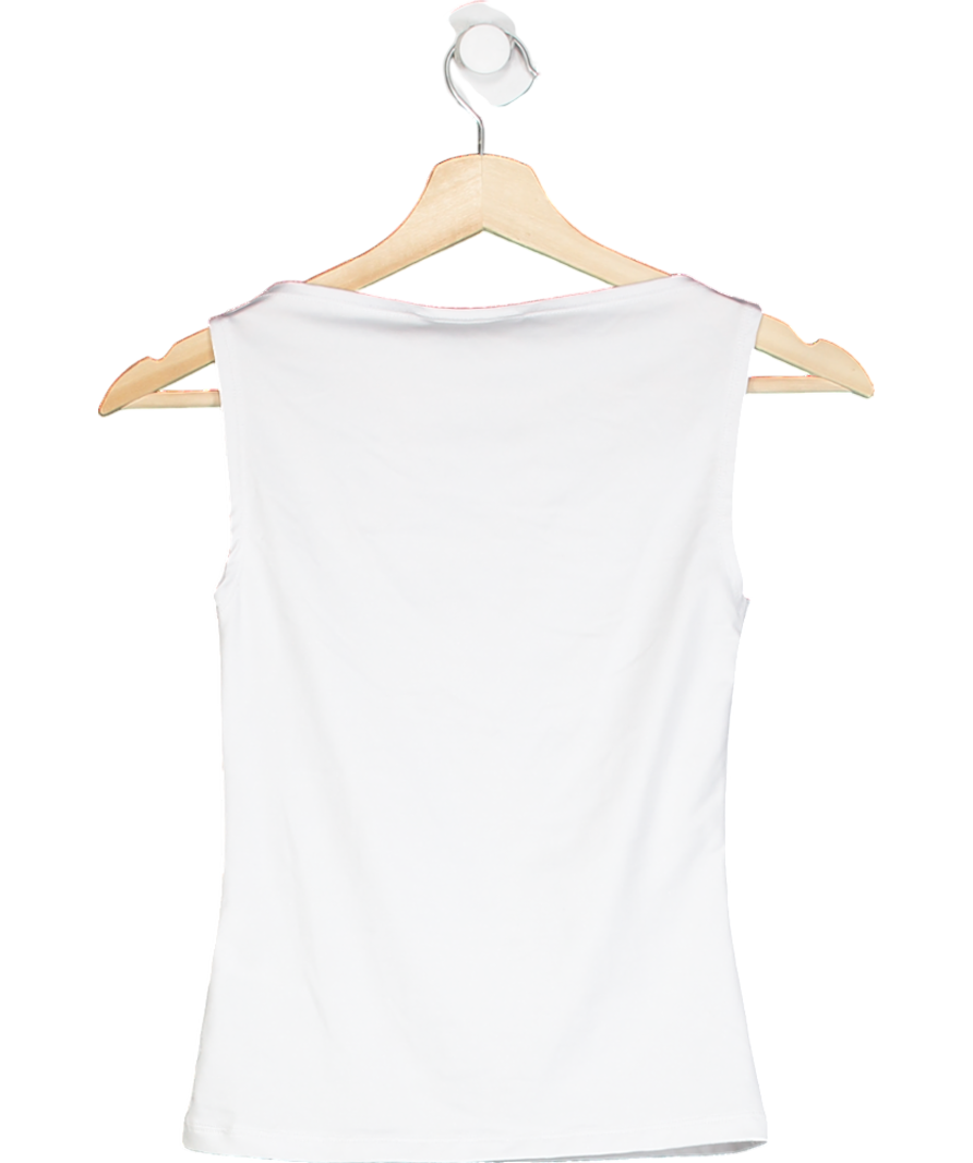 Weekday White Smooth Fitted Tank Top UK 6