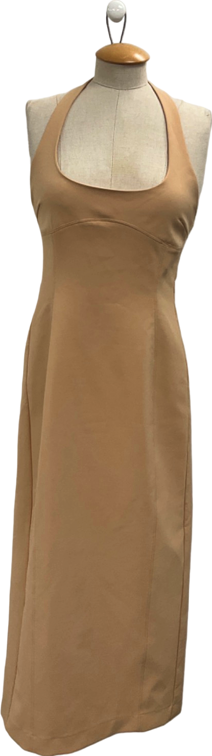 Zara Beige Halter Neck Dress UK S