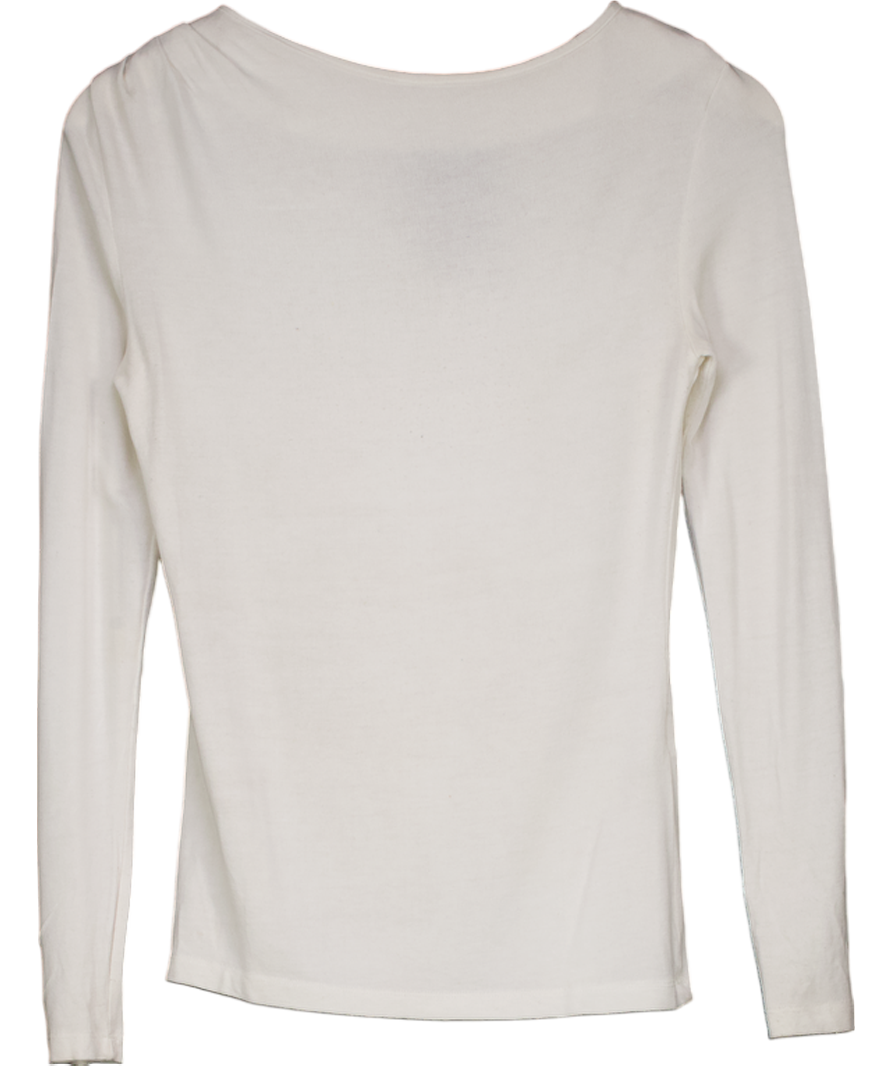 Chiquelle White Jersey Long Sleeve Top UK S