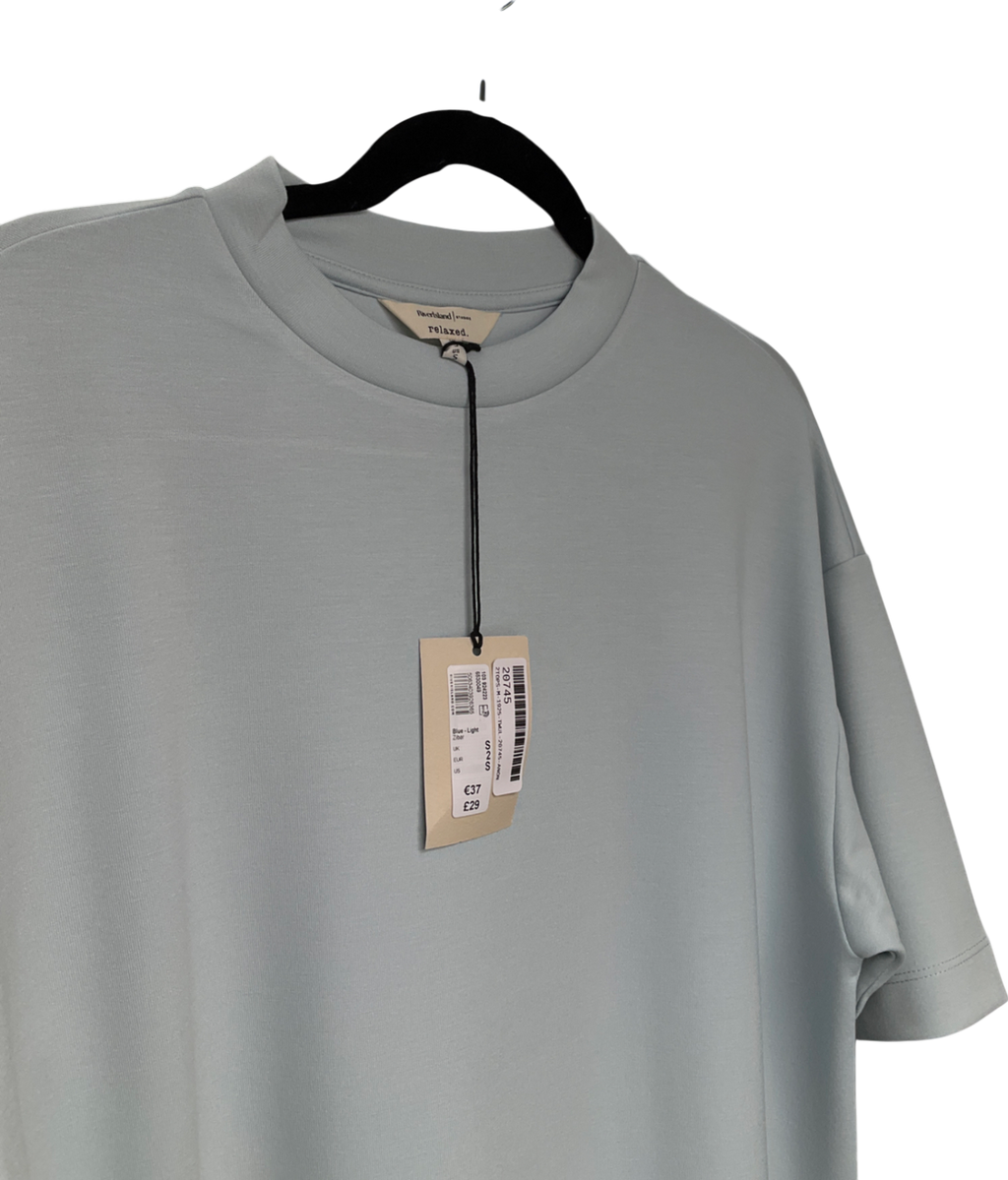 River Island Blue Short Sleeve Oversized Fit Luminis T-shirt UK S