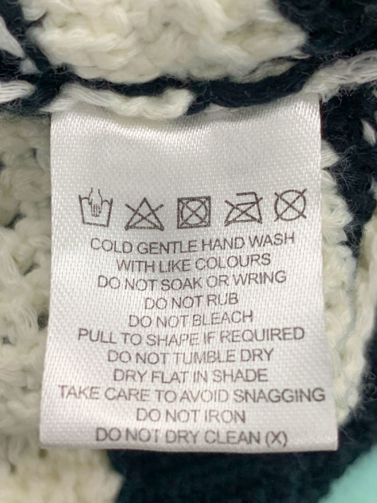 Meshki Black and White Striped Crochet Knit Tank Top UK S