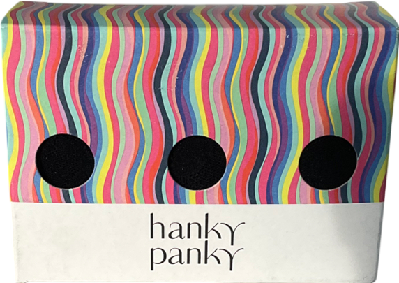 Hanky Panky Black Lace 3 Pack Low Rise Thong “No VPL” Knickers One Size (UK 2-12)