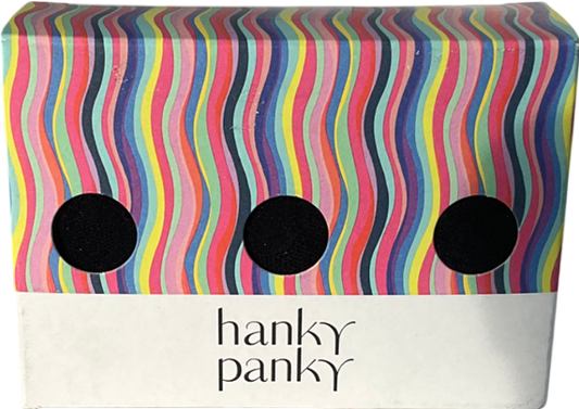 Hanky Panky Black Lace 3 Pack Low Rise Thong “No VPL” Knickers One Size (UK 2-12)