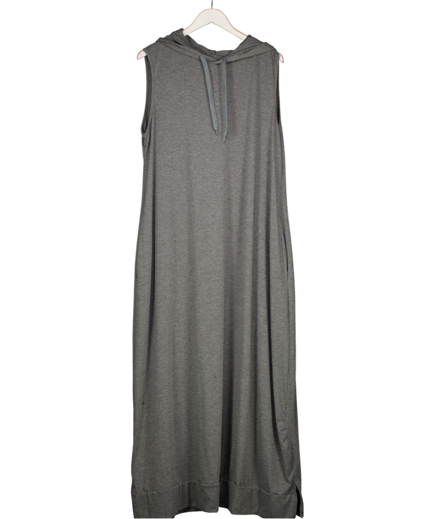 Grey Sleeveless Hoodie Maxi Dress UK XXL