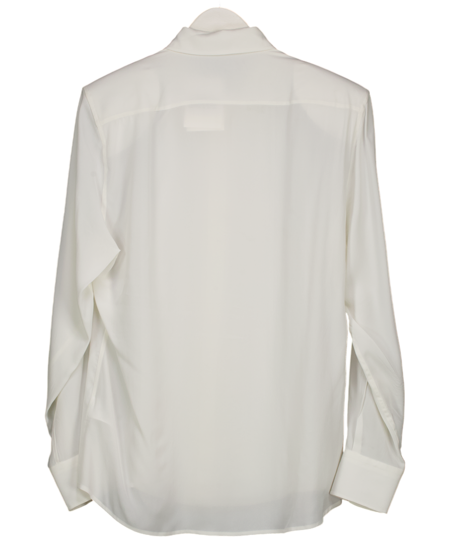 The Frankie Shop White Sophie Silky Padded Shirt UK L