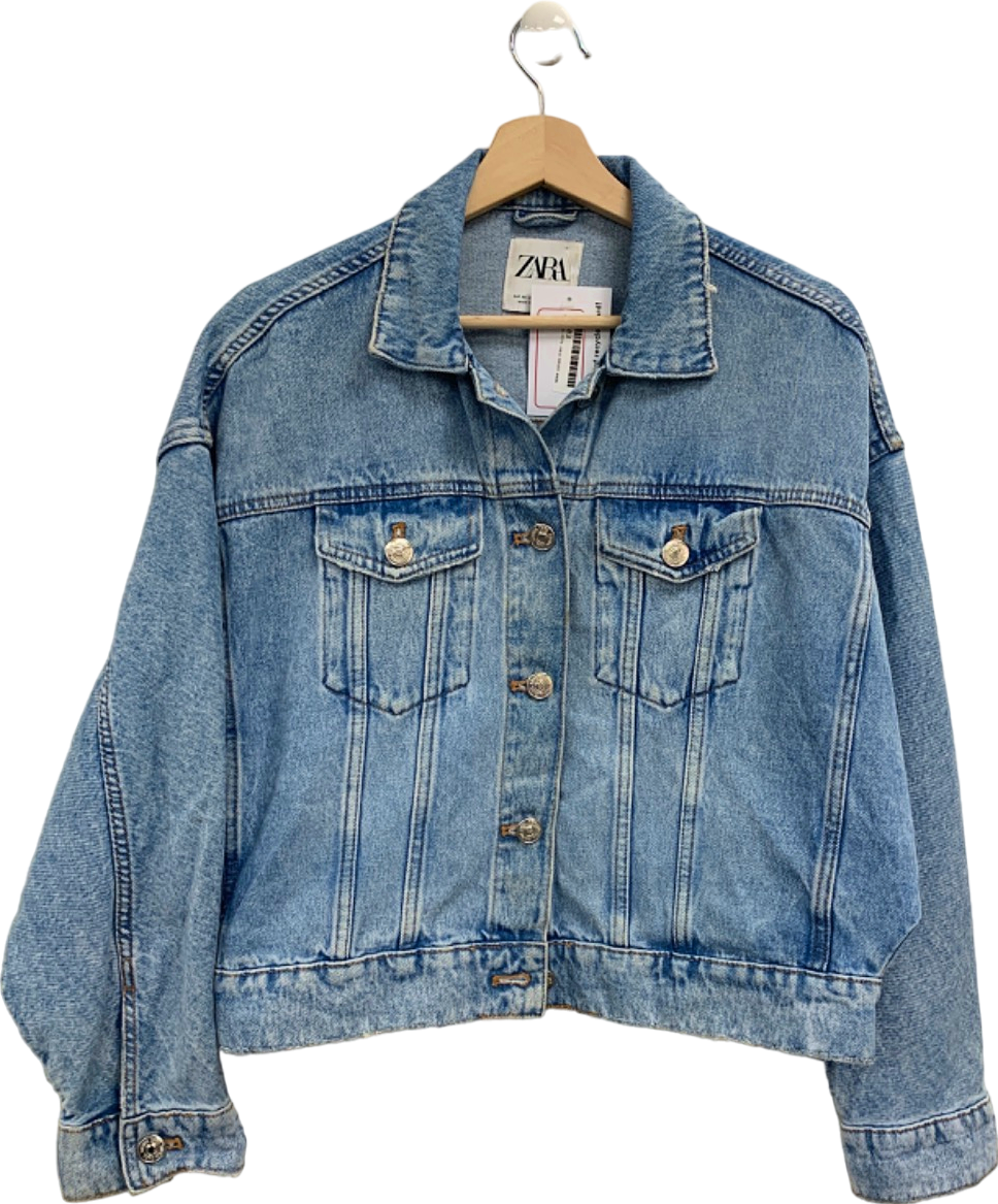 Zara Blue Denim Oversized Jacket UK 6