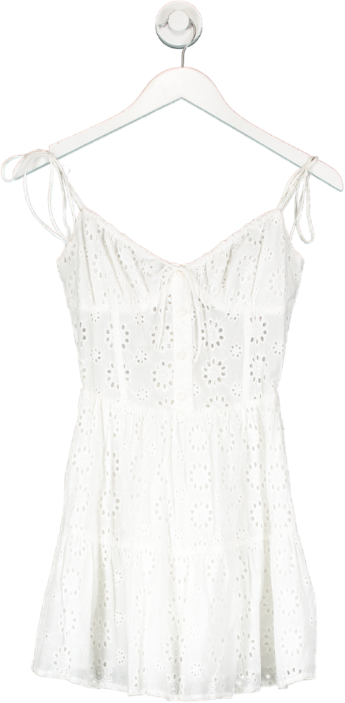 Sabo Skirt White Broderie Mini Dress UK XS