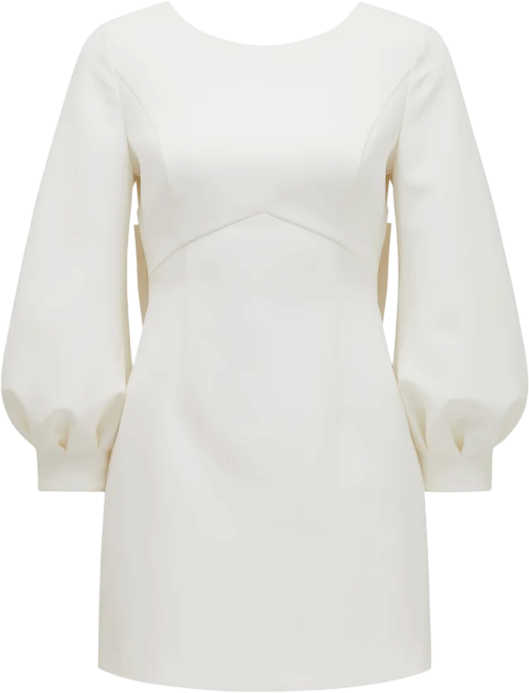 FOREVER NEW Bow Back Mini Dress In Ivory White UK 8
