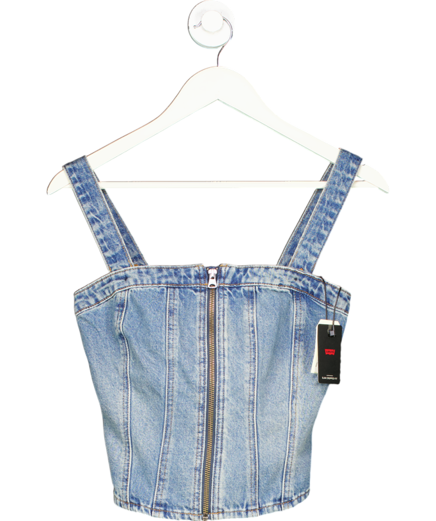 LEVI"S Blue Sculpted Bustier Top UK S