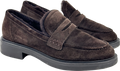 Gianvito Rossi Chocolate Brown Harris 20 Shearling-lined Suede Loafers UK 6 EU 39 👠