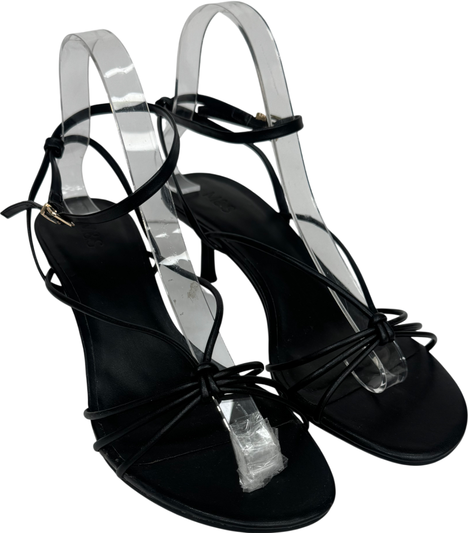 M&S Black Buckle Strap Stiletto Heels UK 5 EU 38 👠