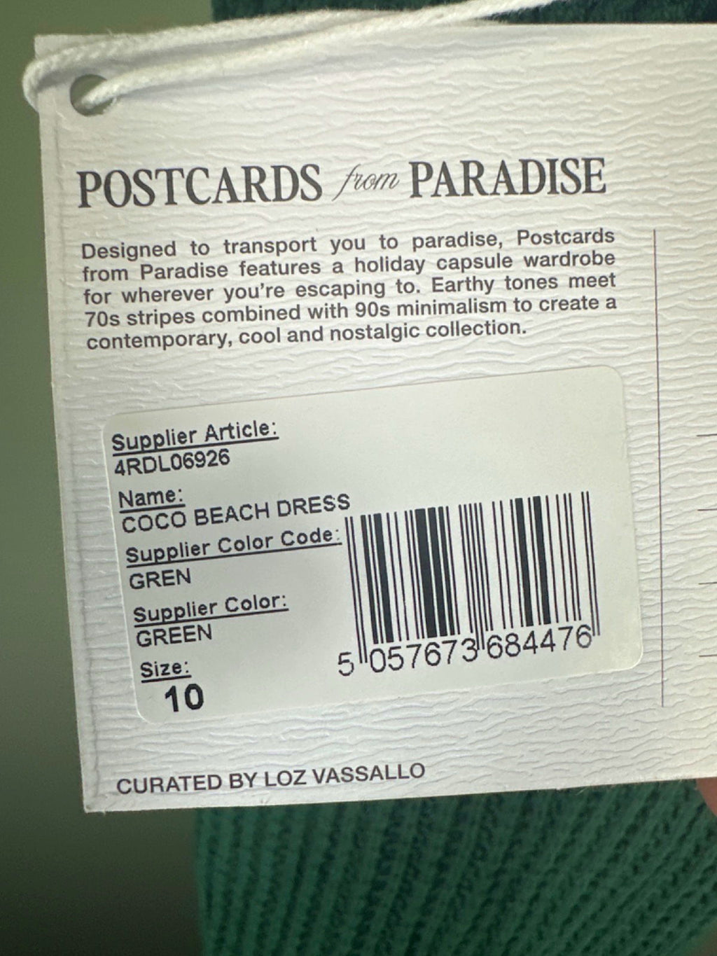 4th & Reckless Green Coco Beach Dress UK 10