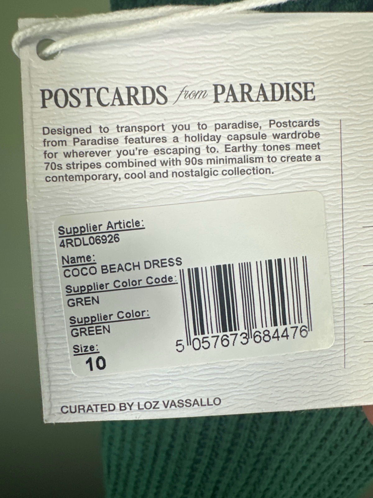 4th & Reckless Green Coco Beach Dress UK 10