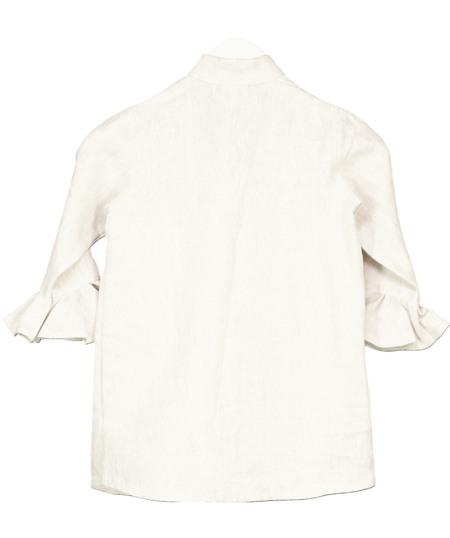 Freya Lillie Beige Marcia Frilled Linen Shirt 3 Years