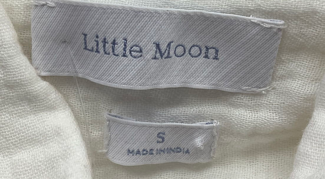 little moon White Relaxed organic cotton button-up shirt UK S