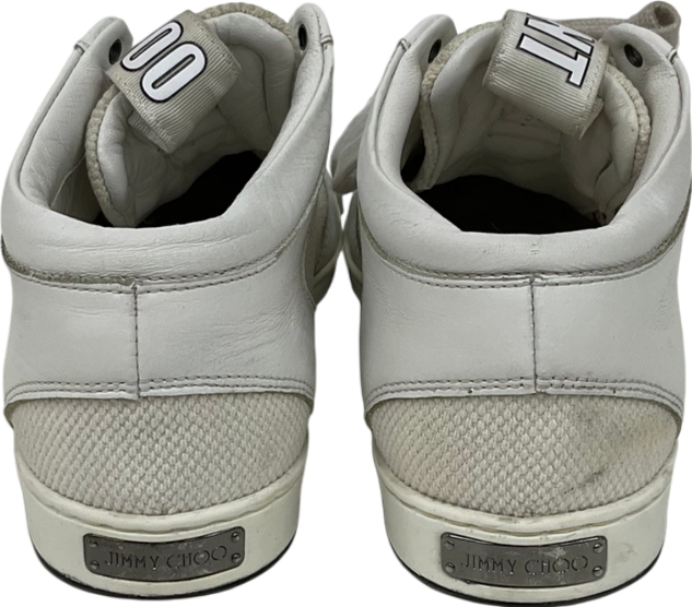 Jimmy Choo Miami White Leather Logo Tag Trainers UK 3 EU 36 👠