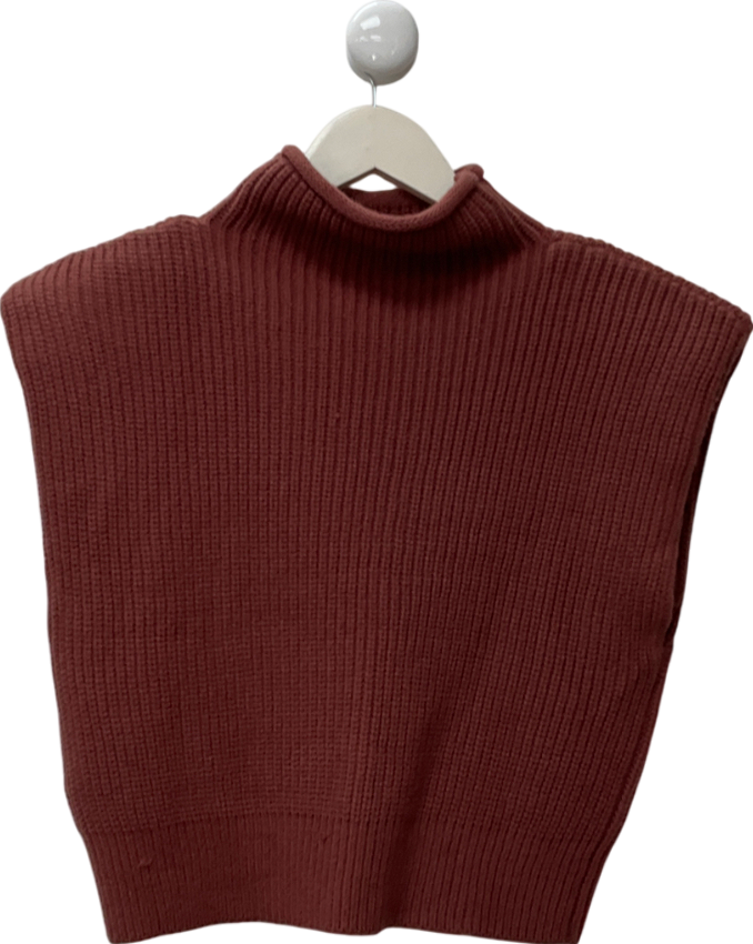 ZARA Red Knitted Sleeveless Tank Top UK S