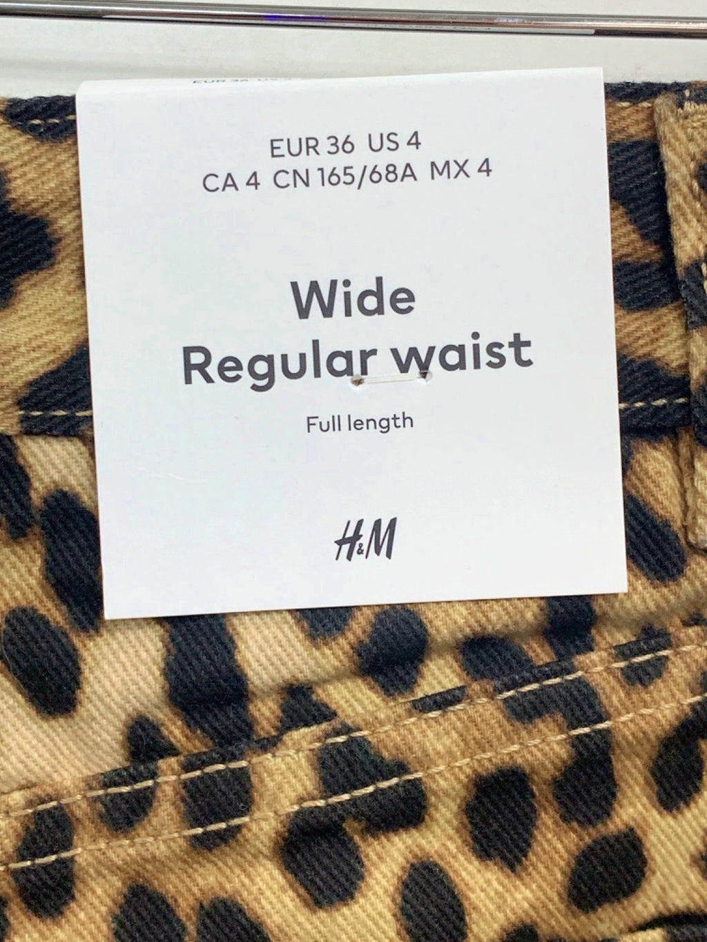 H&M Leopard Print Wide Leg Trousers UK 8