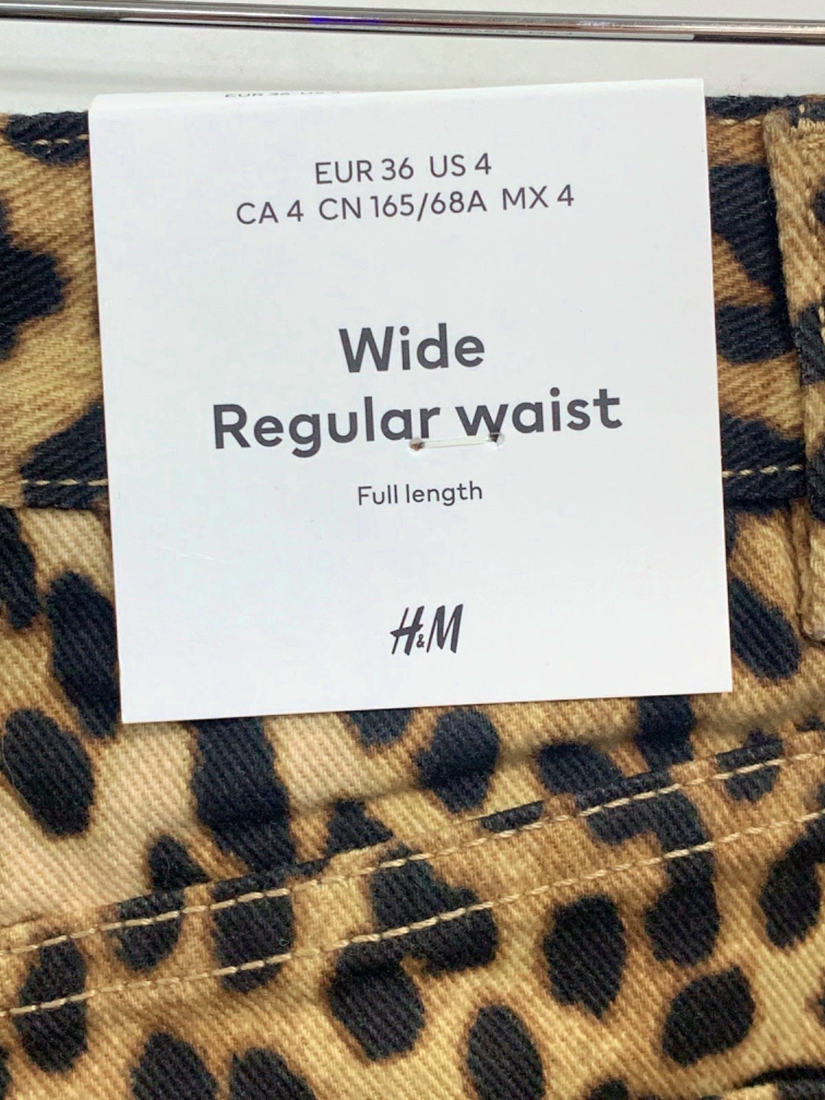 H&M Leopard Print Wide Leg Trousers UK 8